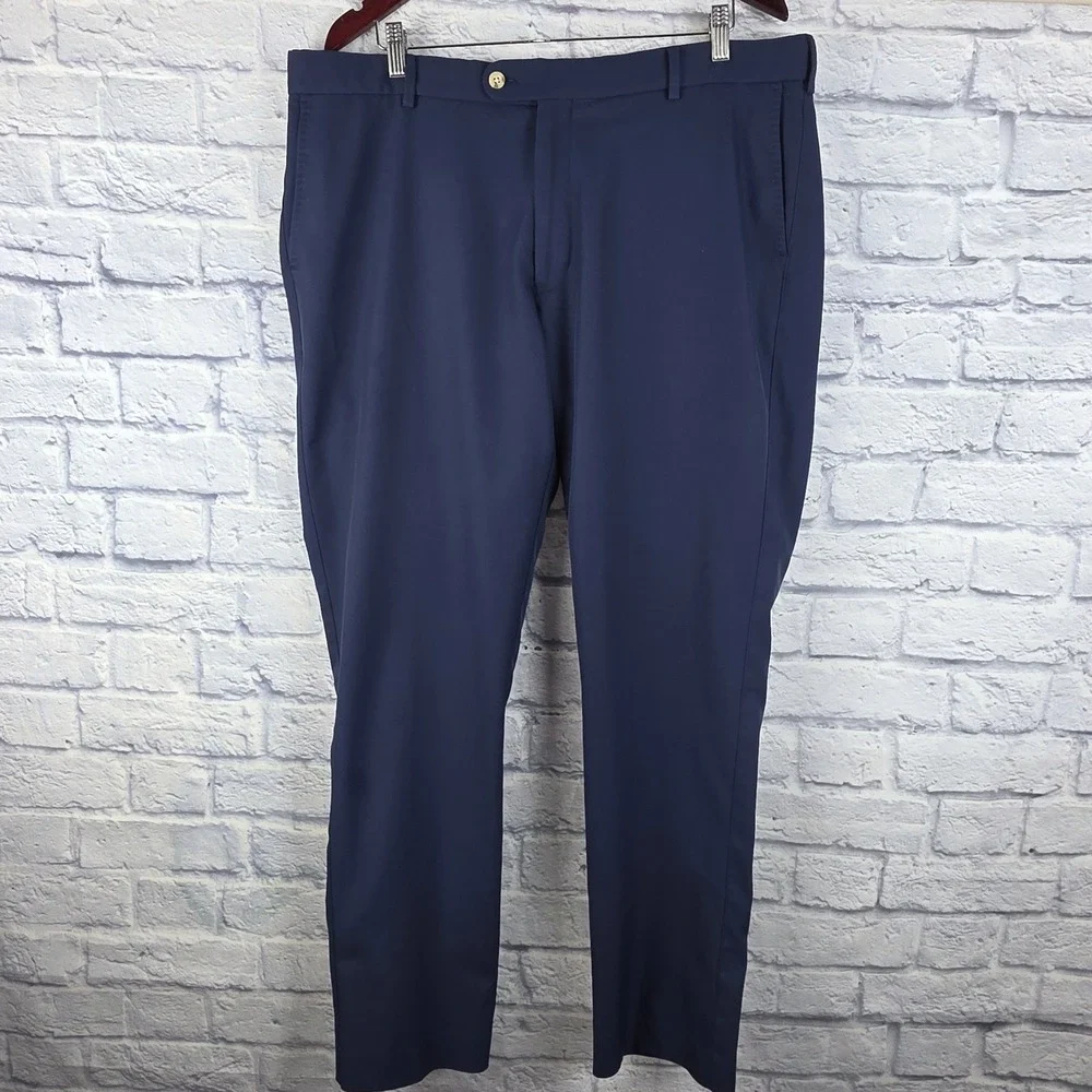 Peter Millar Crown Sport Mens Navy Blue Performance Golf Pants Size 38X31 Read